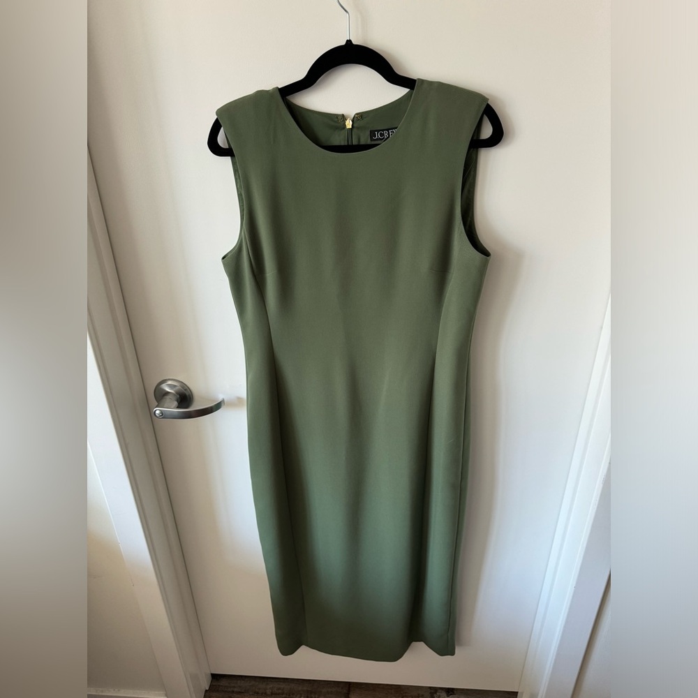 J.Crew Green Sleeveless Stealth Dress - Size 10 - Picture 2 of 6